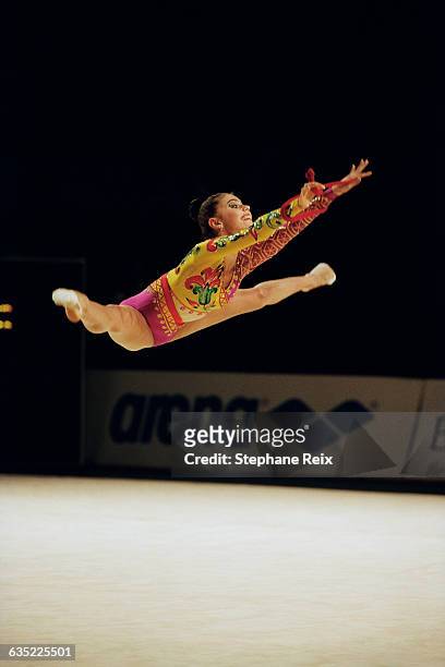 Alina Kabaeva from Russia performs with ribbon at the International tournament of Thiais. | Location: Thiais, France.