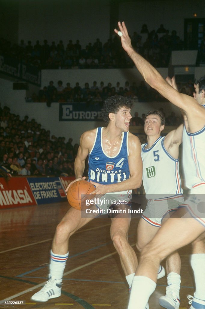Drazen Petrovic from Yugoslavia during a game against France