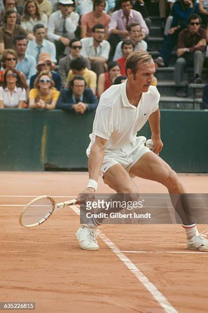 Stan Smith from USA competes at Roland Garros in the French Open.