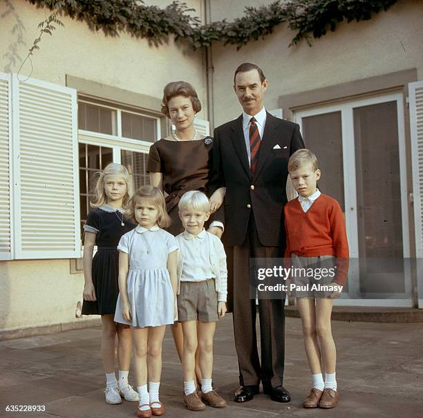 The royal family of Luxembourg: Grand Duke Jean with his wife, Grand Duchess Josephine Charlotte and their children Marie Astrid, Margaretha, Jean,...