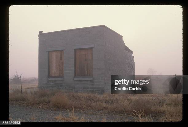 Bank building is the only structure remaining in the ghost town of White Bluffs, Washington. The town was evacuated during World War II when the...