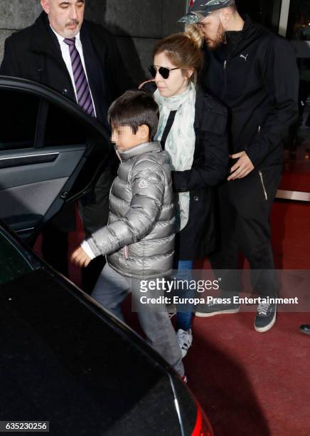 Diego Armando Maradona's daughter Dalma Maradona and his grandson Benjamin Aguero Maradona are seen on February 13, 2017 in Madrid, Spain. All of...