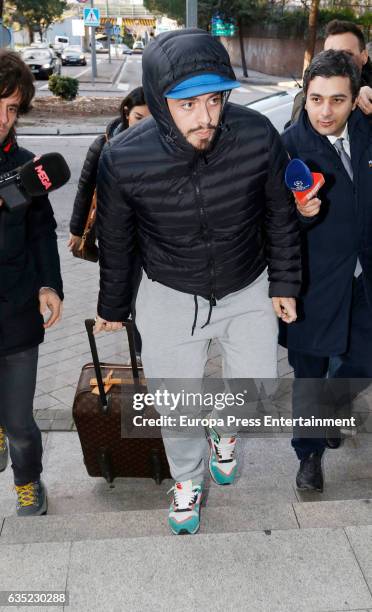 Diego Armando Maradona's son Diego Sinagra is seen on February 13, 2017 in Madrid, Spain. Diego Armando Maradona's family are in Madrid to attend...