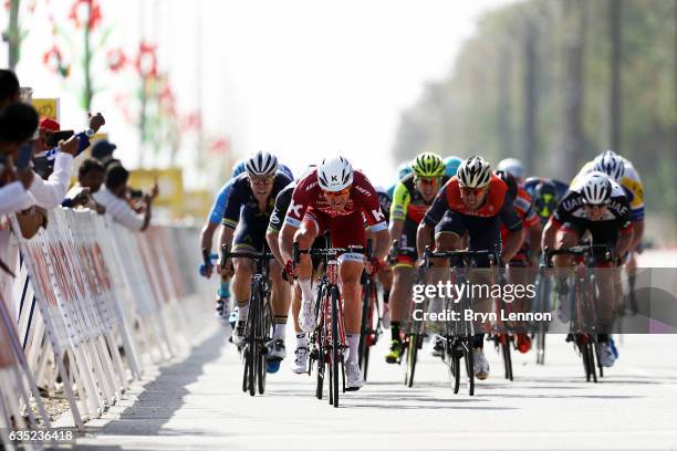 Alexander Kristoff of Norway and Team Katusha Alpecin sprints to victory on stage one of the 8th Tour of Oman, a 176.5km stage from Al Sawadi Beach...