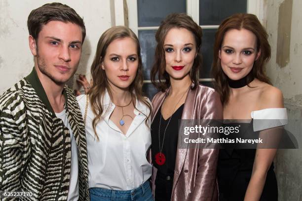 Alicia von Rittberg, Jannik Schuemann, Emilia Schuele and guest attend the Pantaflix Party during the 67th Berlinale International Film Festival...