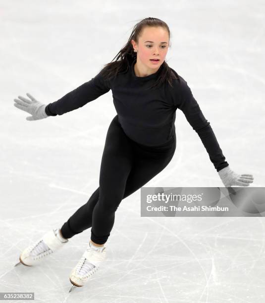 Mariah Bell of the United States in action during a practice session ahead of the ISU Four Continents Figure Skating Championships at Gangneung Ice...