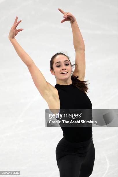 Kaetlyn Osmond of Canada in action during a practice session ahead of the ISU Four Continents Figure Skating Championships at Gangneung Ice Arena on...