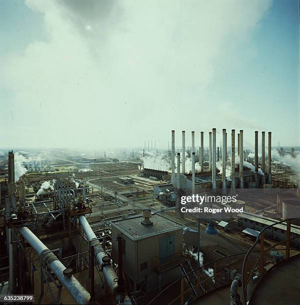Smoke from the Abadan Oil Refinery in Iran fills the southeastern sky.