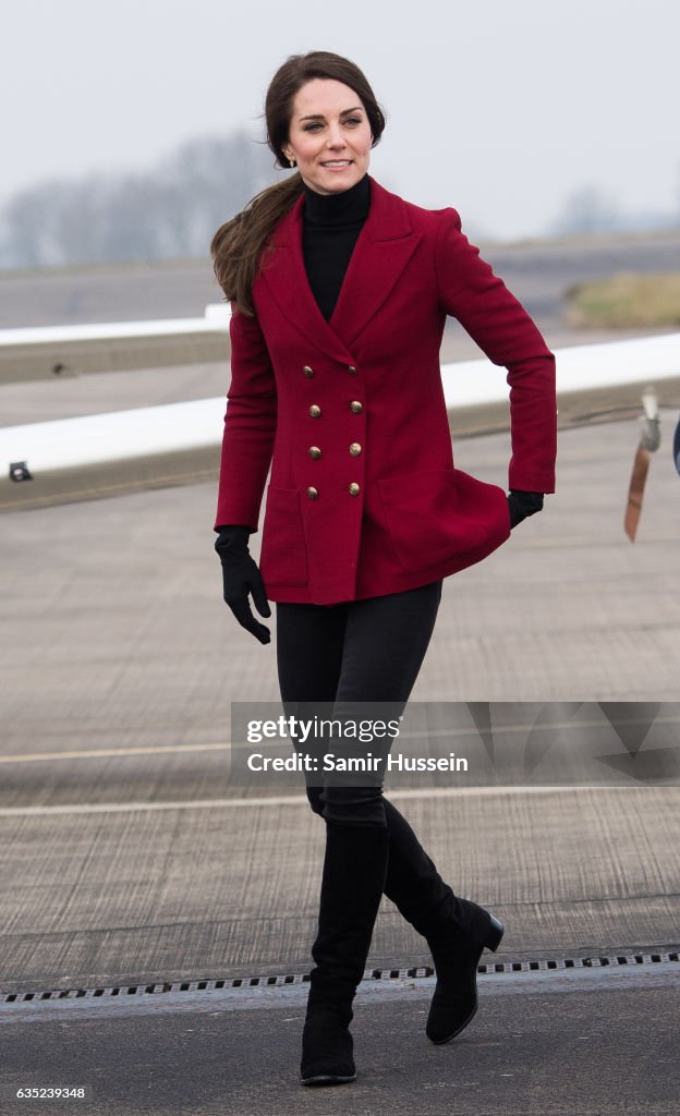 The Duchess Of Cambridge Visits The RAF Air Cadets At RAF Wittering