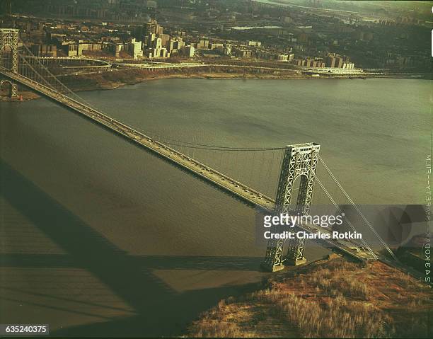 Looking Southeast at the George Washington Bridge and the Bronx.