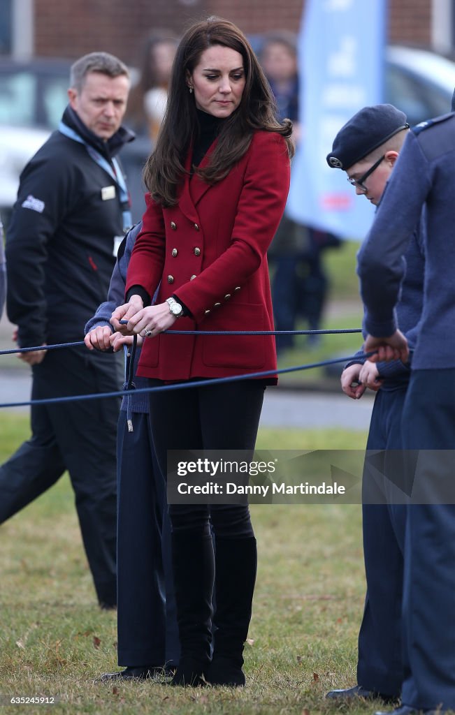 The Duchess Of Cambridge Visits The RAF Air Cadets At RAF Wittering