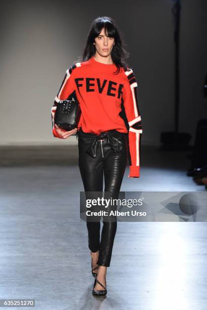 Jamie Bochert walks the runway at the Zagdig & Voltaire fashion show during New York Fashion Week at Skylight Modern on February 13, 2017 in New York...