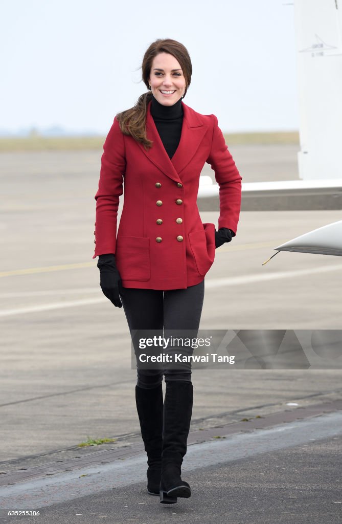 The Duchess Of Cambridge Visits The RAF Air Cadets At RAF Wittering