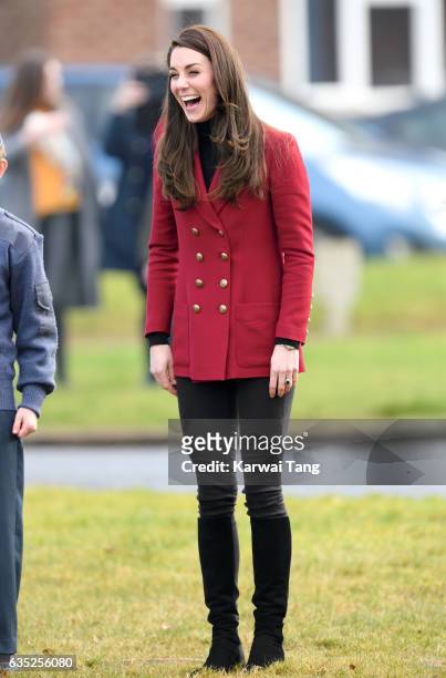 Catherine, Duchess of Cambridge during a visit to the RAF Air Cadets at RAF Wittering on February 14, 2017 in Stamford, England. The Duchess of...