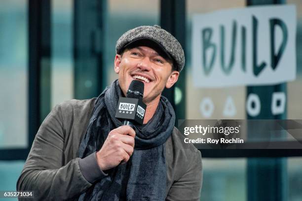 Actor Luke Evans discusses "Beauty And The Beast" with the Build Series at Build Studio on February 14, 2017 in New York City.