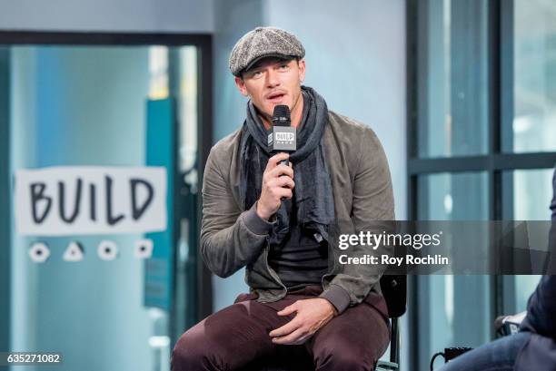 Actor Luke Evans discusses "Beauty And The Beast" with the Build Series at Build Studio on February 14, 2017 in New York City.
