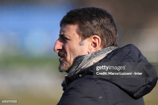 Giacomo Poretti looks on during the FC Internazionale training session at the club's training ground Suning Training Center in memory of Angelo...