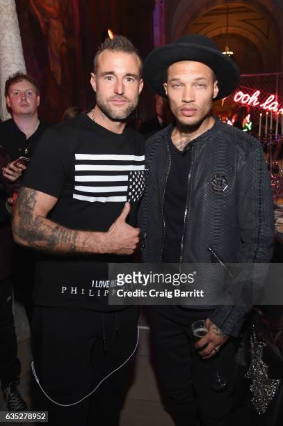 Designer Phillipp Plein and model Jeremy Meeks attend the After Party for the Philipp Plein Fall/Winter 2017/2018 Women's And Men's Fashion Show at...