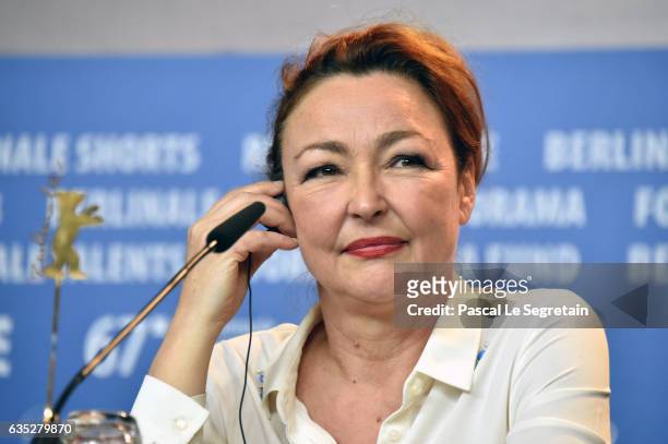 Actress Catherine Frot attends the 'The Midwife' press conference during the 67th Berlinale International Film Festival Berlin at Grand Hyatt Hotel...