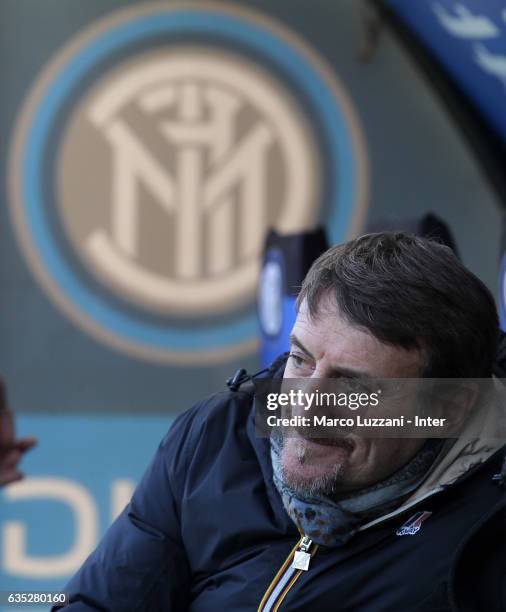 Giacomo Poretti looks on during the FC Internazionale training session at the club's training ground Suning Training Center in memory of Angelo...