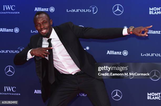 Laureus World Sportsman of the Year Award nominee Athlete Usain Bolt of Jamaica attends the 2017 Laureus World Sports Awards at the Salle des...