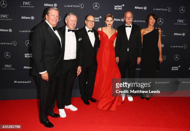 Johan Rupert,chairman of Richemont with Prince Albert II of Monaco and his wife Charlene,Princess of Monaco, Dr Dieter Zetsche, Chairman of the Board...
