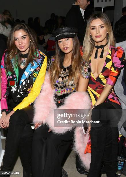Rachel Vallori, Ana Tanaka and Tika Camaj attend the Naeem Khan collection during, New York Fashion Week: The Shows at Gallery 2, Skylight Clarkson...