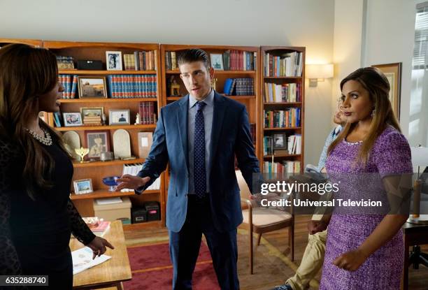 Bat Mitzvah" Episode 509 -- Pictured: Bryan Greenberg as Ben, Mindy Kaling as Mindy Lahiri --