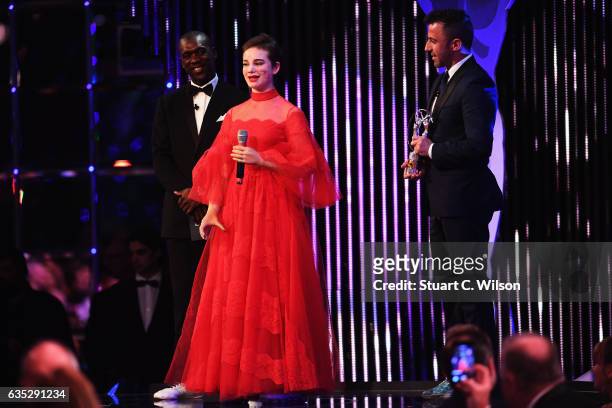 Laureus Academy member Alessandro Del Piero hands the Laureus World Sportsperson of the Year with a Disability Award to winner Fencer Beatrice Vio of...