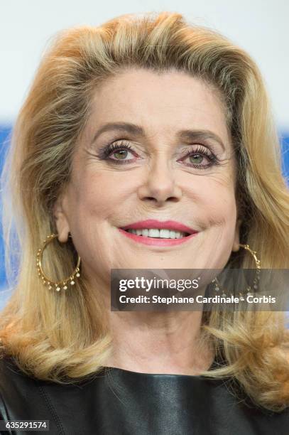 Actress Catherine Deneuve attends the 'The Midwife' press conference during the 67th Berlinale International Film Festival Berlin at Grand Hyatt...