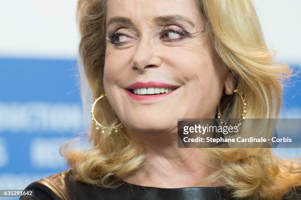 Actress Catherine Deneuve attends the 'The Midwife' press conference during the 67th Berlinale International Film Festival Berlin at Grand Hyatt...