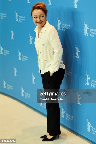 Actress Catherine Frot attends the photocall of "Sage femme" during the 67th Berlinale International Film Festival Berlin at Grand Hyatt Hotel in...