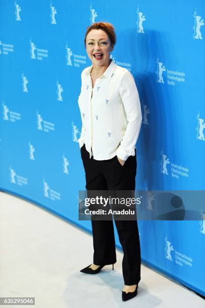 Actress Catherine Frot attends the photocall of "Sage femme" during the 67th Berlinale International Film Festival Berlin at Grand Hyatt Hotel in...