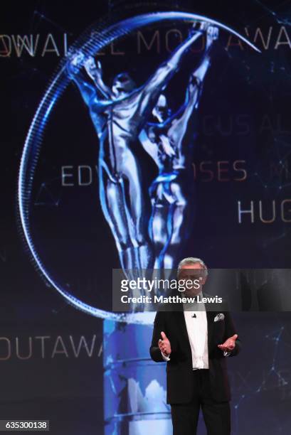 Laureus Academy Chairman Sean Fitzpatrick speaks onstage during the 2017 Laureus World Sports Awards at the Salle des Etoiles,Sporting Monte Carlo on...