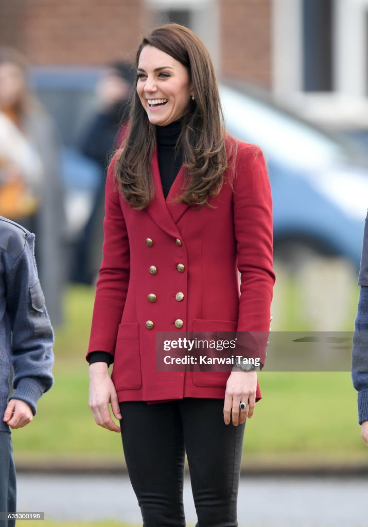 The Duchess Of Cambridge Visits The RAF Air Cadets At RAF Wittering