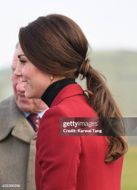 Catherine, Duchess of Cambridge during a visit to the RAF Air Cadets at RAF Wittering on February 14, 2017 in Stamford, England. The Duchess of...