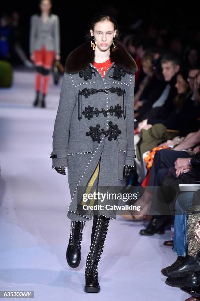 Model walks the runway at the Altuzarra Autumn Winter 2017 fashion show during New York Fashion Week on February 12, 2017 in New York, United States.
