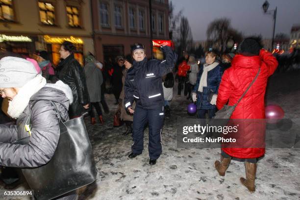 Young women are seen dancing as part of the world wide initiative to gain awareness for violence against women called 1 billion rising on 14 February...