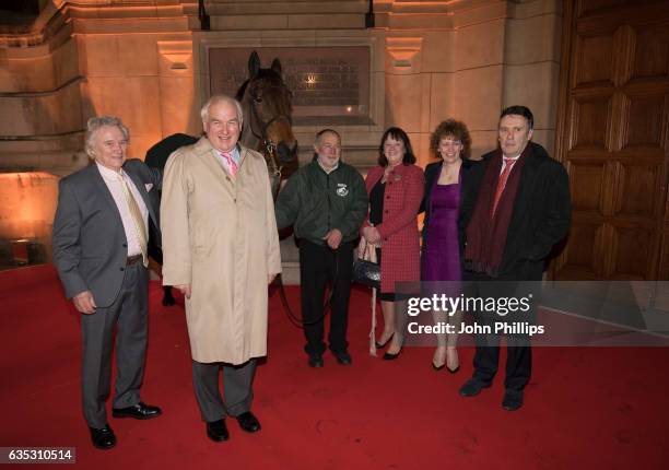 Jimmy Bowman, Douglas Pride, Deborah Thompson, Lucinda Russell and Peter Scoudemore attend The Randox Health Grand National Weights Evening with 2016...