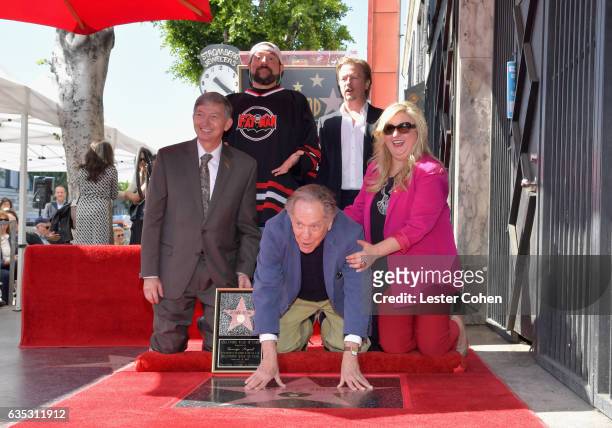 Actors Kevin Smith, David Spade Hollywood Chamber of Commerce President & CEO Leron Gubler, actor George Segal and Hollywood Chamber of Commerce,...