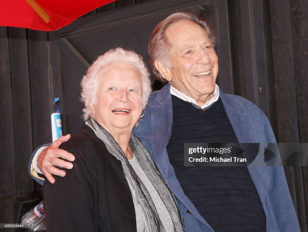 George Segal and Sonia Schultz Greenbaum attend the ceremony honoring