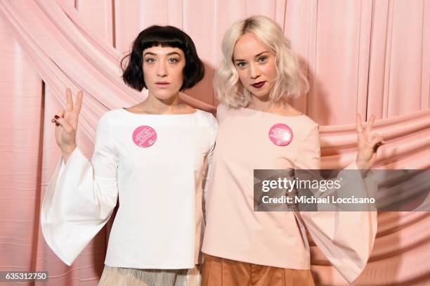 Mia Moretti and Margot attend the alice + olivia by Stacey Bendet Fall 2017 Presentation at Highline Stages on February 14, 2017 in New York City.