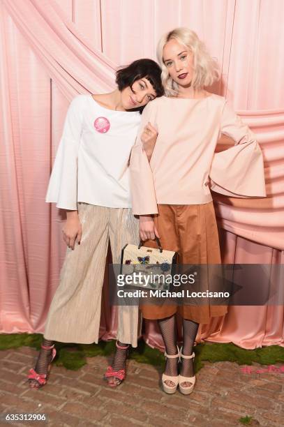 Mia Moretti and Margot attend the alice + olivia by Stacey Bendet Fall 2017 Presentation at Highline Stages on February 14, 2017 in New York City.