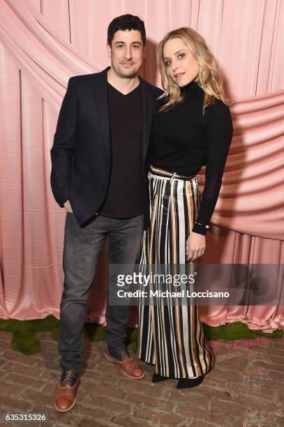 Actors Jason Biggs and Jenny Mollen attend the alice + olivia by Stacey Bendet Fall 2017 Presentation at Highline Stages on February 14, 2017 in New...