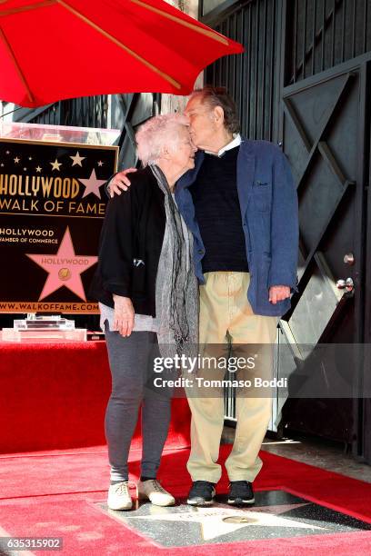 George Segal and Sonia Schultz Greenbaum Attend a Ceremony Honoring George Segal With Star On The Hollywood Walk Of Fame on February 14, 2017 in...