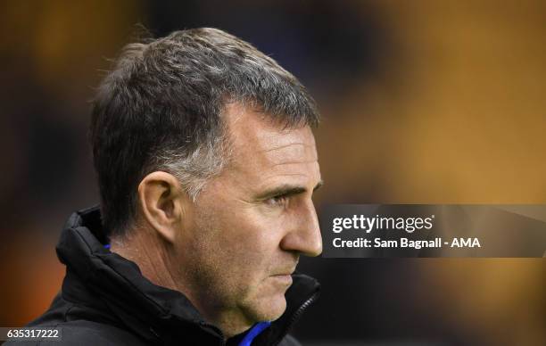 Warren Joyce manager / head coach of Wigan Athletic during the Sky Bet Championship match between Wolverhampton Wanderers and Wigan Athletic at...