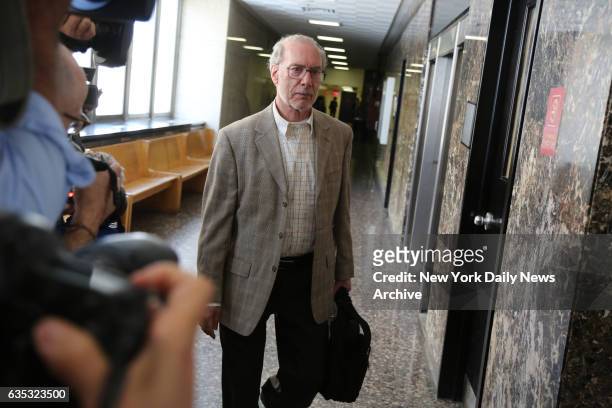 Stanley Patz, the father of Etan Patz, leaves court after the morning session on the first day of the retrial of Pedro Hernandez on Wednesday,...