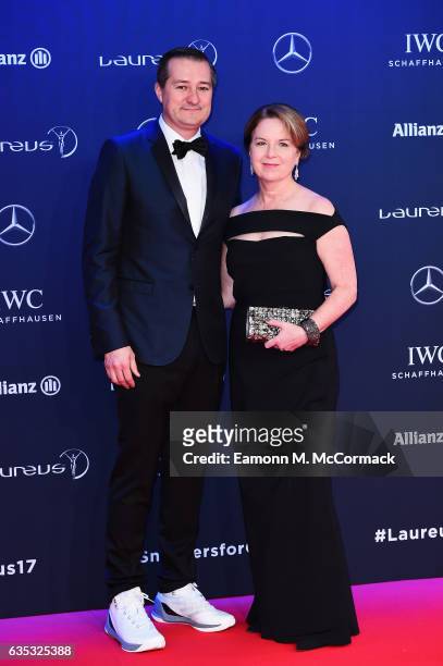Chairman and owner of the Chicago Cubs Tom Ricketts and guest attend the 2017 Laureus World Sports Awards at the Salle des Etoiles,Sporting Monte...