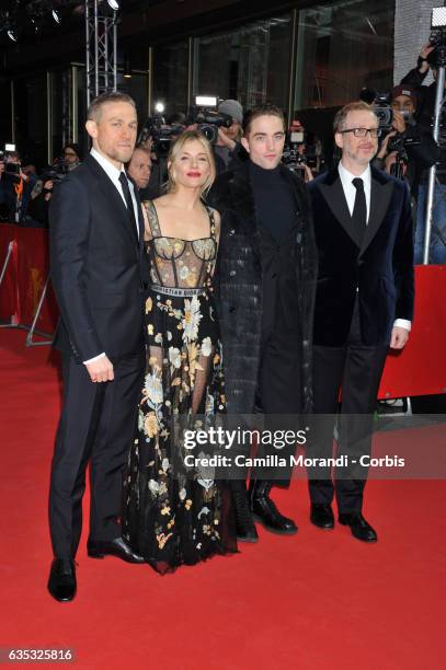 Charlie Hunnam, Sienna Miller, Robert Pattinson and James Gray attend the 'The Lost City of Z' premiere during the 67th Berlinale International Film...