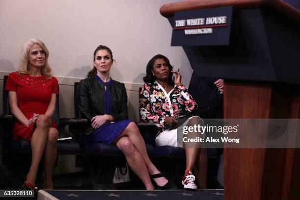 White House Counselor Kellyanne Conway; Hope Hicks, White House Director of Strategic Communications; and Omarosa Manigault, Director of...